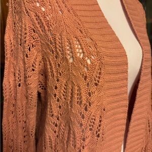 Sonoma Women's Lace Knit Cardigan - Mauve/Salmon